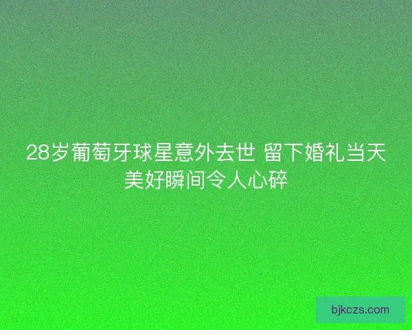 28岁葡萄牙球星意外去世 留下婚礼当天美好瞬间令人心碎